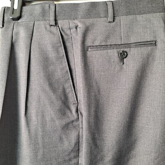 Joseph Abboud Gray 100% Wool Straight Leg Cuffed Dress Pant - Size 36R - Picture 11 of 16
